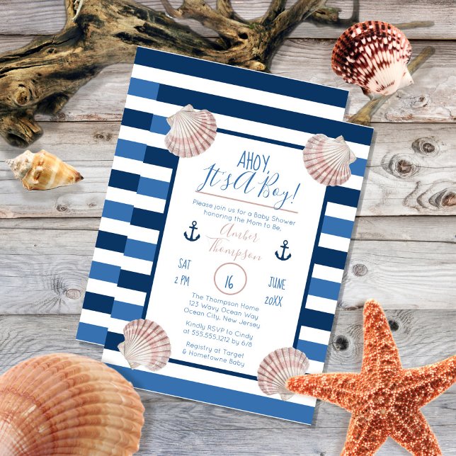 Invitación Ahoy es el tema de un niño náutico Baby Shower (Subido por el creador)