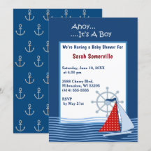 Ahoy es un Baby Shower de Boy Blue Sailboat