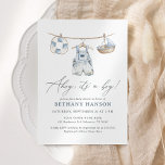 Invitación Ahoy es un Baby Shower de Boy Nautical<br><div class="desc">Invitar a amigos y familiares a celebrar a un pequeño en el camino con esta invitación a la ducha de bebé con temática náutica.</div>