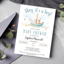 Ahoy es un Baby Shower de Boy Nautical Sailboat Be