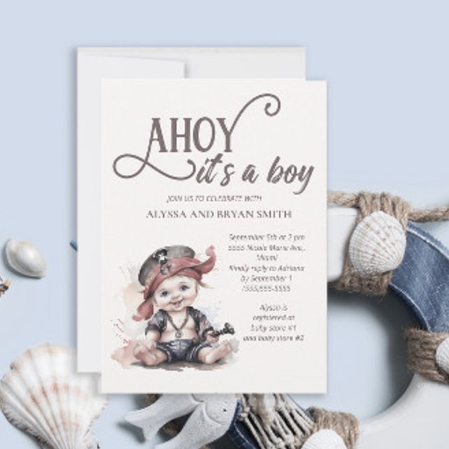 Invitación Ahoy es un Baby Shower de Boy Pirate (Subido por el creador)