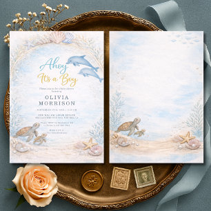Invitación Ahoy es un baby shower de niño