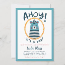 Ahoy es un Baby Shower de niño marinero