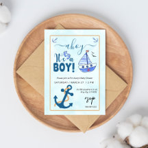 Ahoy es un barco de vela Baby Shower