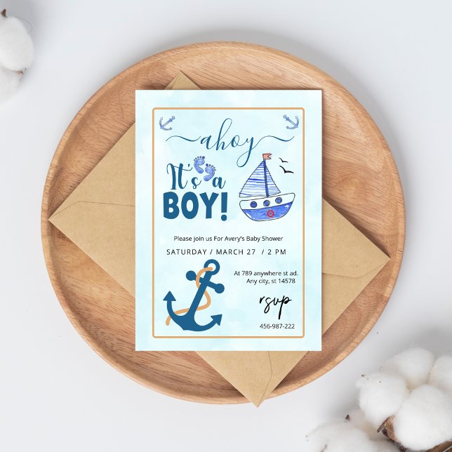 Invitación Ahoy es un barco de vela Baby Shower (Subido por el creador)