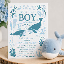 Ahoy es un bebé ballena Fiesta de Baby Shower Náut