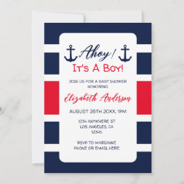 Invitación ¡Ahoy es un chico! Baby Shower naumático