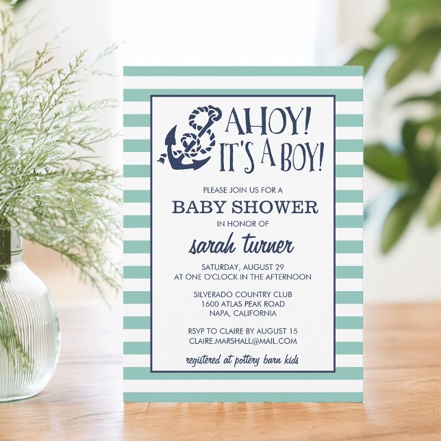 Invitación ¡Ahoy, es un chico! Baby Shower naumático (Subido por el creador)