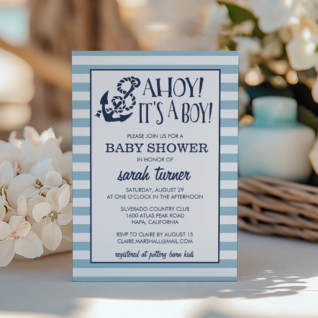 Invitación ¡Ahoy, es un chico! Baby Shower naumático (Subido por el creador)