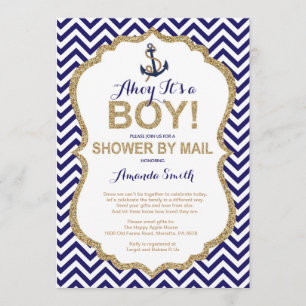Invitación ¡Ahoy es un chico! Baby Shower náutico por correo