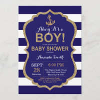 ¡Ahoy es un chico!Invitación náutica a Baby Shower