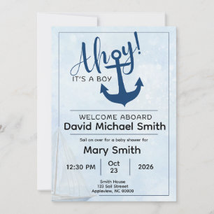 Invitación Ahoy es un chico invitado a Baby Shower