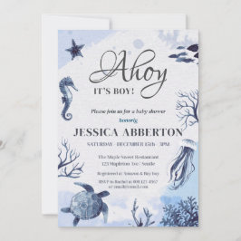 Invitación Ahoy, es un chico lindo bajo el mar Baby Shower