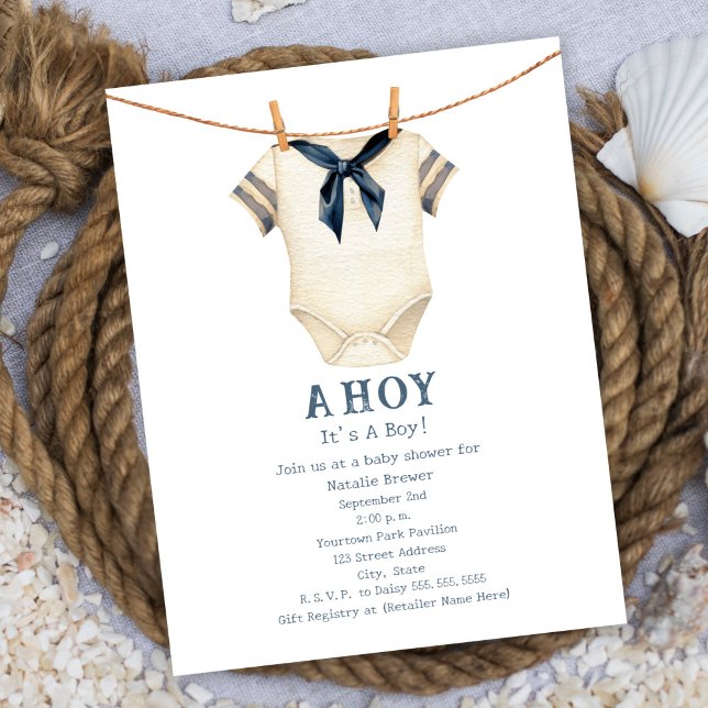Invitación Ahoy es un chico viejo vestido con traje de marine (Subido por el creador)
