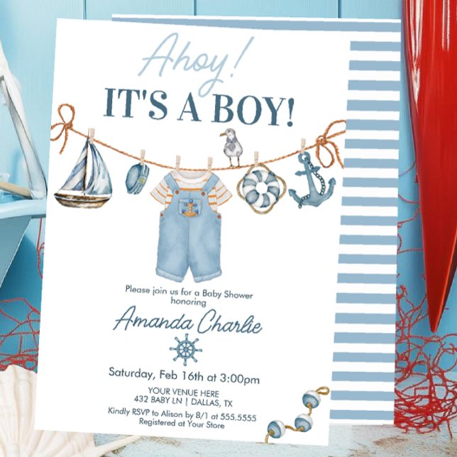 Invitación Ahoy es un joven Baby Shower (Subido por el creador)
