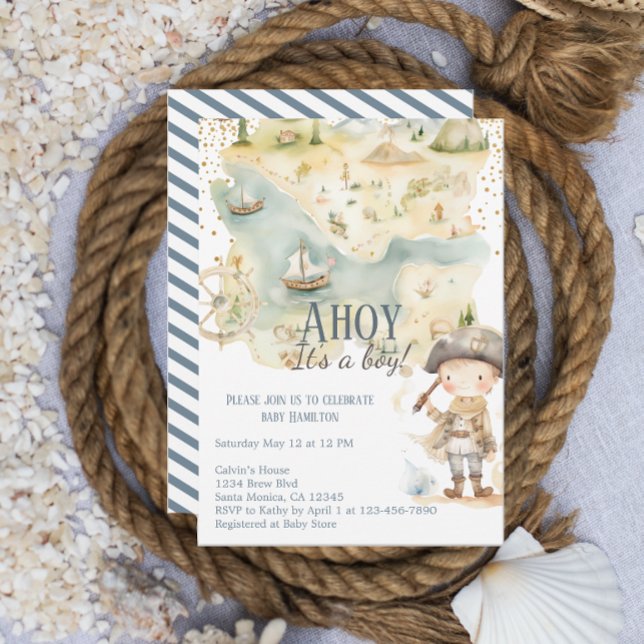 Invitación Ahoy es un joven Baby Shower de aventura pirata (Subido por el creador)