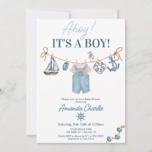 Invitación Ahoy es un niño Baby Shower