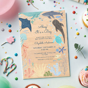 Invitación Ahoy es un niño: Baby Shower Náutico
