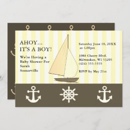 Invitación Ahoy es un niño Baby Shower navegando al estilo Se