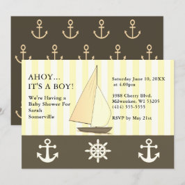 Invitación Ahoy es un niño Baby Shower navegando al estilo Se