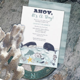 Invitación Ahoy es un niño bajo el mar Baby Shower