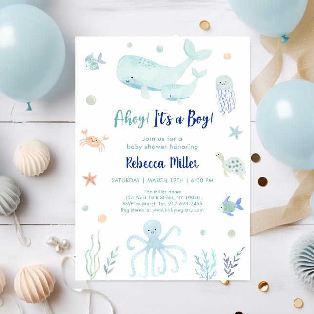 Invitación Ahoy es un niño bajo el mar Baby Shower (Subido por el creador)