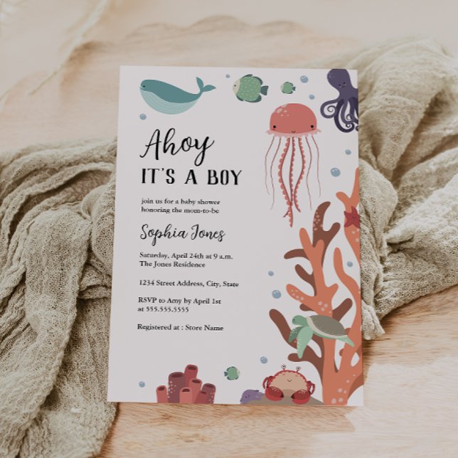 Invitación Ahoy es un niño bajo el mar Baby Shower (Subido por el creador)
