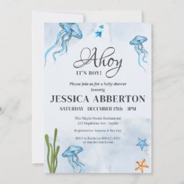 Invitación Ahoy es un niño bajo el mar Baby Shower