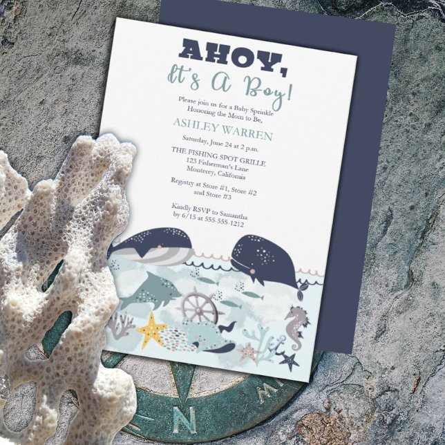 Invitación Ahoy es un niño bajo el mar, ducha de rociadores (Subido por el creador)