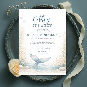 Invitación Ahoy es un Niño Bajo el Mar Shower para Bebé