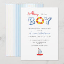 Ahoy es un niño Cumpleaños de bebé niño Barco de v