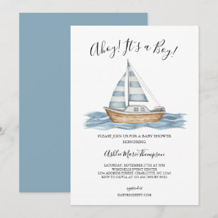 Invitación Ahoy es un niño Ducha de bebé náutica