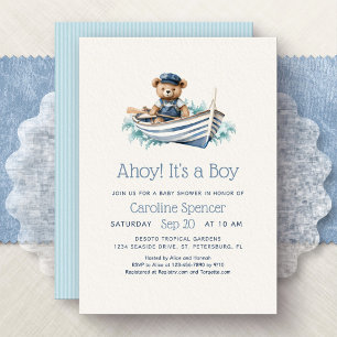 Invitación Ahoy es un niño Ducha de bebé náutica
