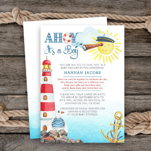 Invitación Ahoy es un Niño Dulce Fiesta de Bebé Náutica por C
