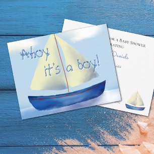 Invitación Ahoy Es un Niño Dulce Fiesta de Cumpleaños del Beb