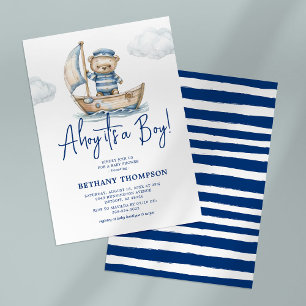 Invitación Ahoy es un niño Oso de peluche Baby Shower