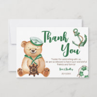 Ahoy es un niño oso de peluche ducha bebé gracias