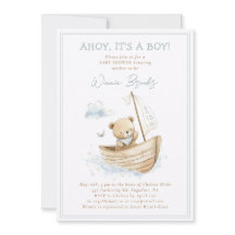 Ahoy es un niño Pequeño Oso Marinero Baby Shower