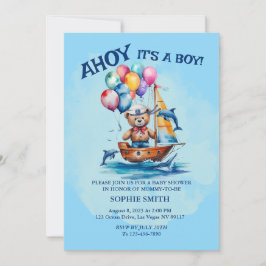 Invitación Ahoy Es Un Niño Tema Náutico Baby Shower