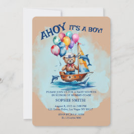 Invitación Ahoy Es Un Niño Tema Náutico Baby Shower