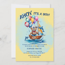 Invitación Ahoy Es Un Niño Tema Náutico Baby Shower