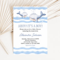 Ahoy es un tiburón de bebé varón fiesta de bienven