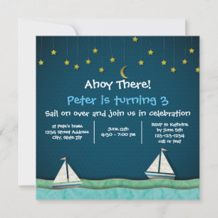 Invitación Ahoy Hay Veleros Y Estrellas