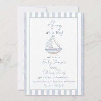 Invitación Ahoy It's A Boy Baby Shower Invitation Card