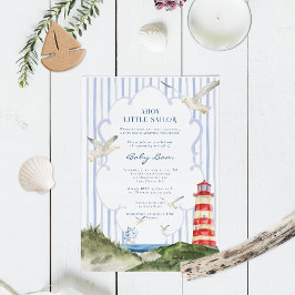 Invitación Ahoy Little Sailor Nautical Baby Shower