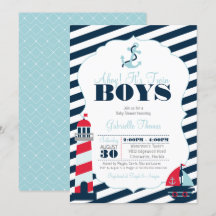 Ahoy Marina Náutica Blue Twin Boy Baby Shower
