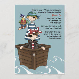 Invitación Ahoy Mates Pirate Fiesta de cumpleaños