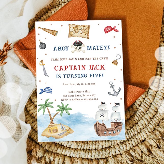 Invitación ¡Ahoy Matey! Nacimiento del Niño del Tesoro del Ba (Subido por el creador)