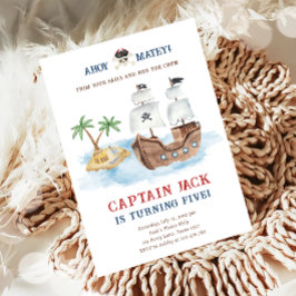 Invitación ¡Ahoy Matey! Nacimiento del Niño del Tesoro del Ba