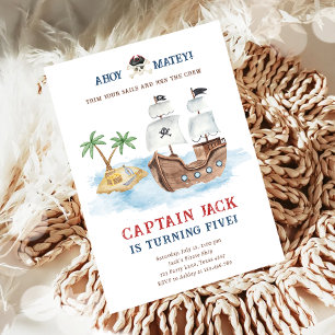 Invitación ¡Ahoy Matey! Nacimiento del Niño del Tesoro del Ba